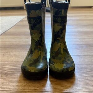 Green Camo Kids Rain Boots